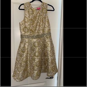 Lilly Pulitzer Gold skater dress levy dress